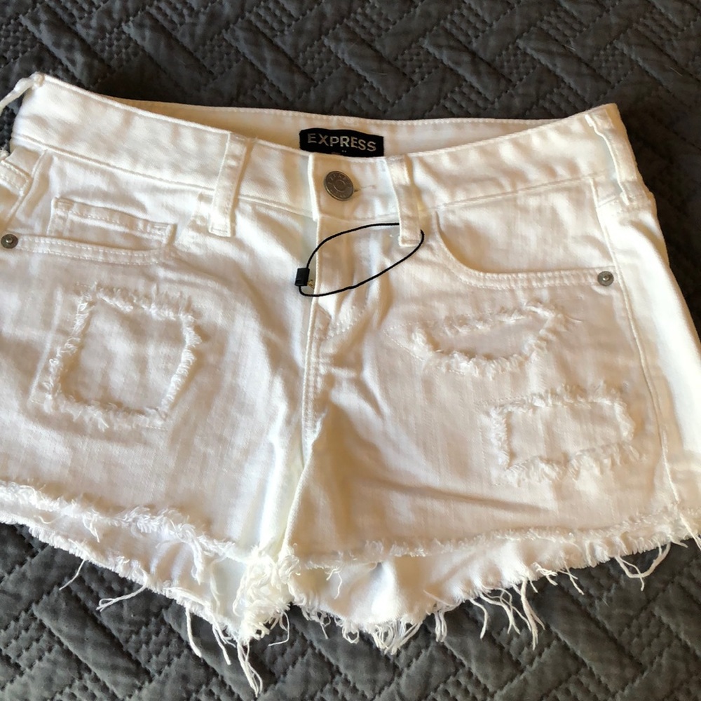 White Express shorts